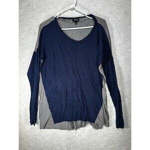 Women's A.N.A Long Sleeve Blue/Gray  Hi-Low Style Size XL Rayon Blend Sweater